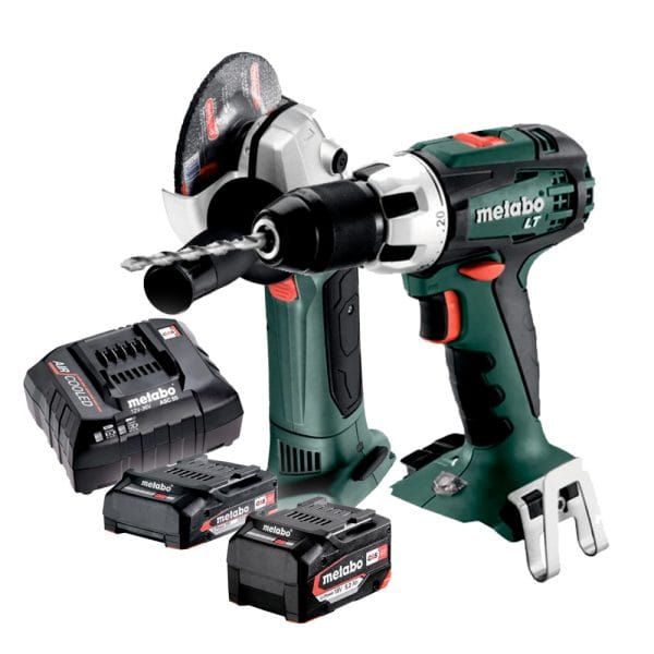 Aku bušilica METABO SB 18 LT 2.0Ah/5,2Ah + METABO W18 LTX brusilica SET