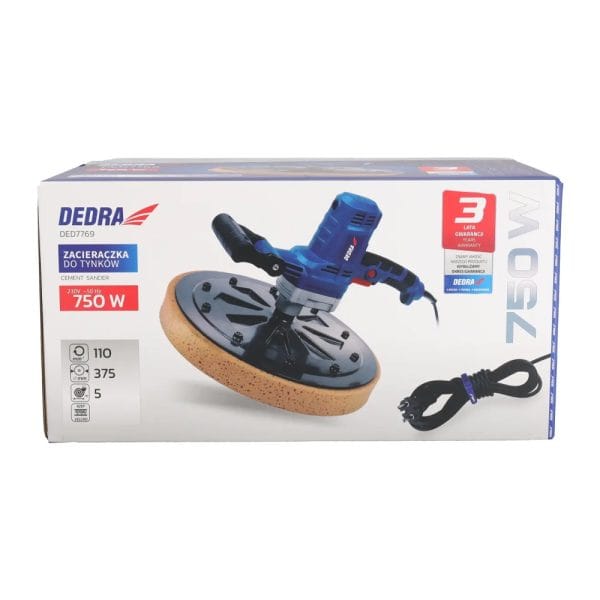 Lopatica i brusilica za žbuku DEDRA DED7769 750W, 375mm, spužva, papir, disk